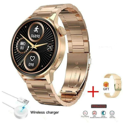 Chic Smart NFC Watch for Women with Bluetooth Calling, GPS, and Health Monitoring - Très Elite