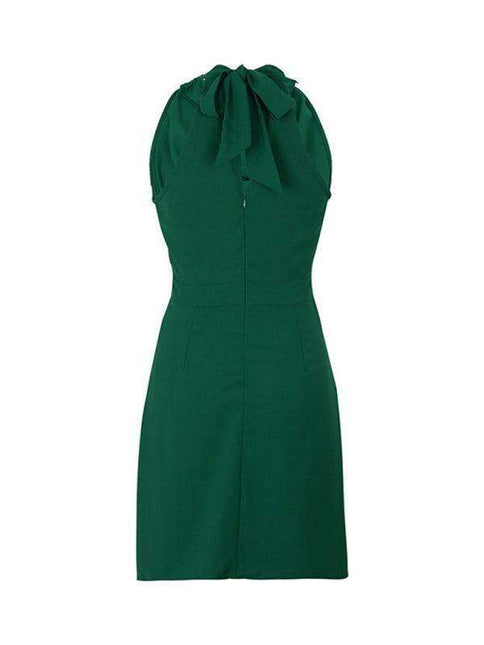 Chic Solid Color Sleeveless Swing Dress with Collar for Women