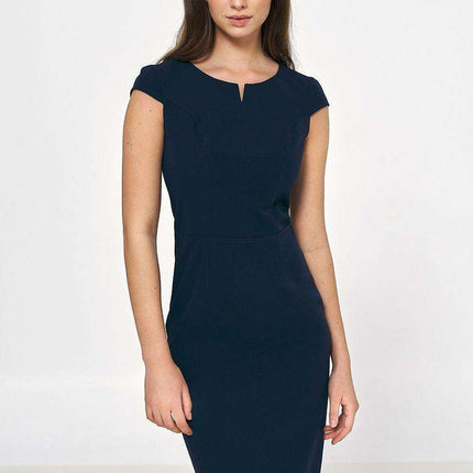 Chic Sophisticated Tailored Midi Dress For Office And Events