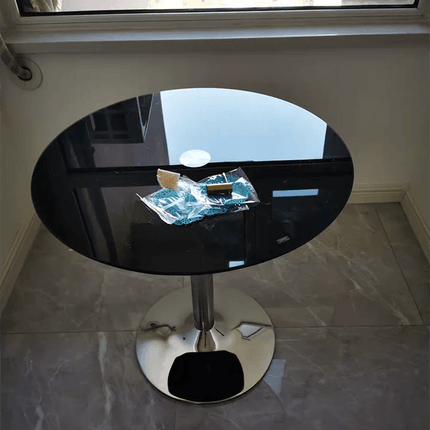 Chic Space-Saving Tempered Glass Dining Table Set for Modern Living- Très Elite- Très Elite