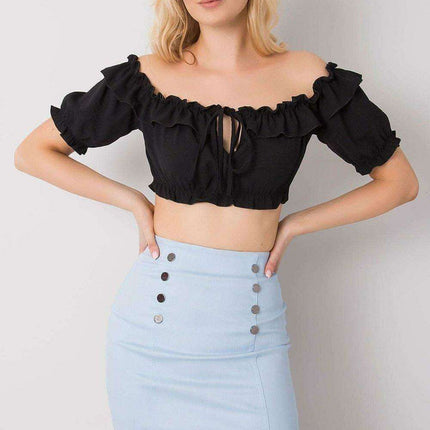 Chic Spanish-Style Tie-Front Top - Très Elite