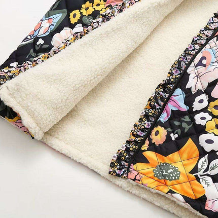 Chic Spliced Printed Coat: A Fashion-Forward Statement for Women's Winter Wardrobe