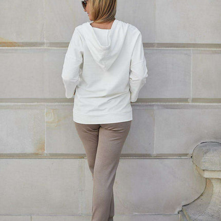 Chic Sporty Knit Hoodie Sweater - Très Elite