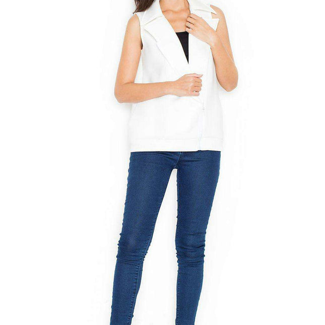 Chic Sporty Sleeveless Gilet with Classic Lapel - Katrus Vest - Très Elite