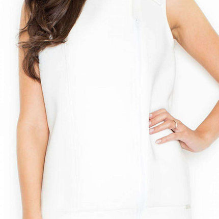 Chic Sporty Sleeveless Gilet with Classic Lapel - Katrus Vest - Très Elite