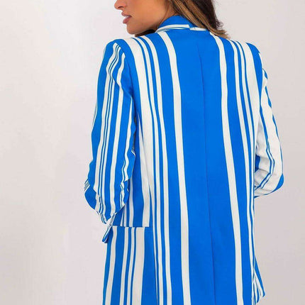 Chic Spring Striped Blazer With Three Quarter Sleeves - Très Elite