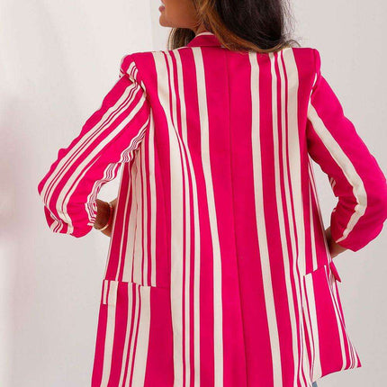 Chic Spring Striped Blazer With Three Quarter Sleeves - Très Elite