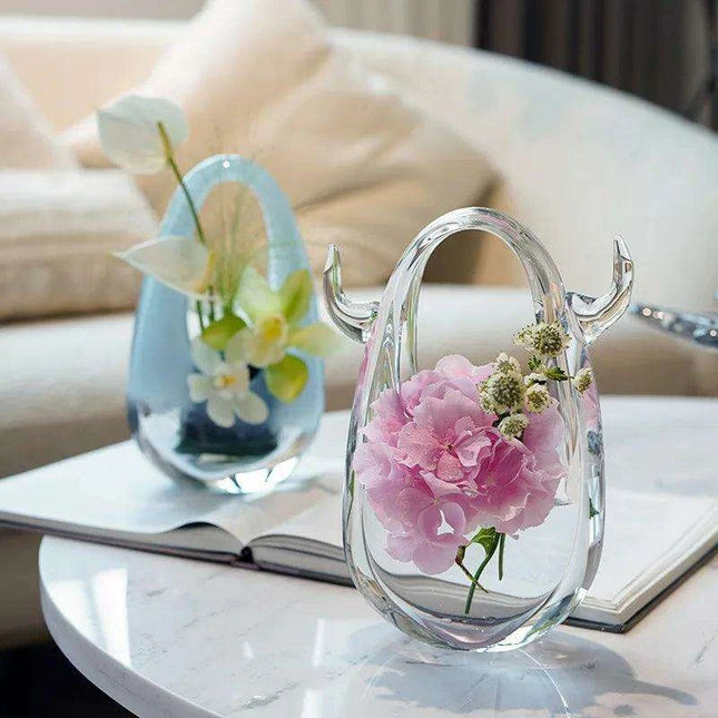 Chic Stained Glass Handbag Vase for Elegant Home Decor