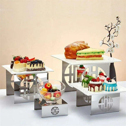 Chic Stainless Steel Dessert and Fruit Display Set - Ideal for Weddings and Special Celebrations - Très Elite