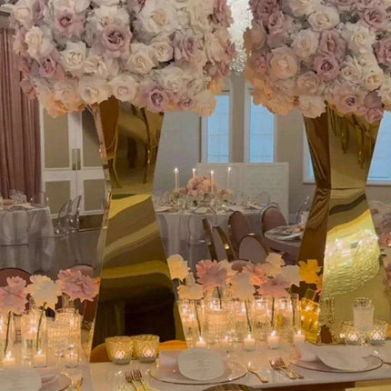 Elegant Stainless Steel Floral Display Stands - Versatile Event Decoration Essentials