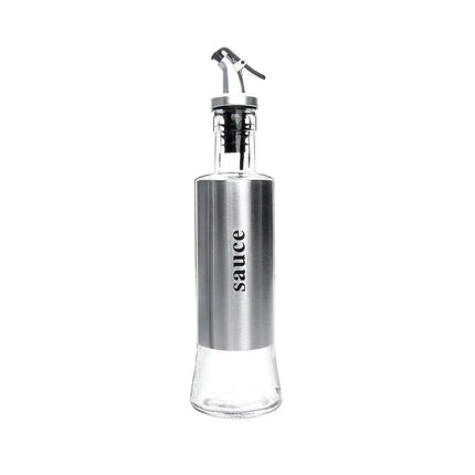 Chic Stainless Steel Oil Dispensing and Spice Jar Ensemble - Transform Your Cooking Journey - Très Elite