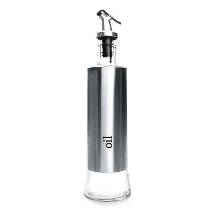 Chic Stainless Steel Oil Dispensing and Spice Jar Ensemble - Transform Your Cooking Journey - Très Elite