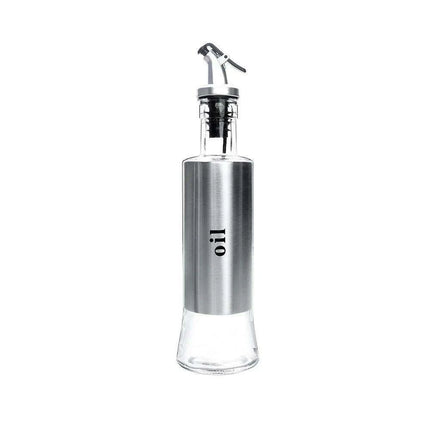 Chic Stainless Steel Oil Dispensing and Spice Jar Ensemble - Transform Your Cooking Journey - Très Elite
