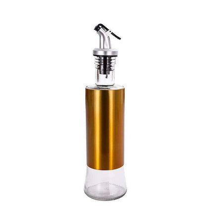 Chic Stainless Steel Oil Dispensing and Spice Jar Ensemble - Transform Your Cooking Journey - Très Elite