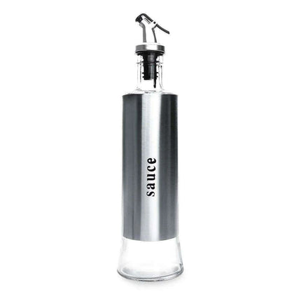 Chic Stainless Steel Oil Dispensing and Spice Jar Ensemble - Transform Your Cooking Journey - Très Elite