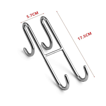 Chic Stainless Steel Shower Glass Door Hooks with Soft Silicone Grips - Pack of 2