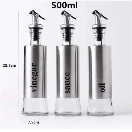 Chic Stainless Steel and Glass Oil and Vinegar Dispenser: A Culinary Must-Have - Très Elite
