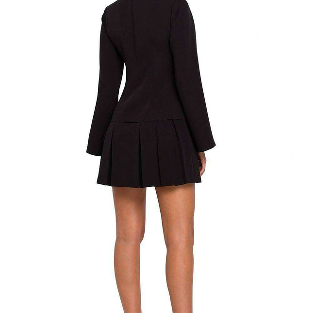 Chic Stand-Up Collar Cocktail Dress with Flared Sleeves