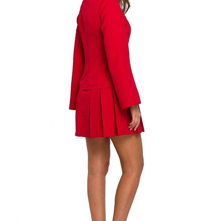 Chic Stand-Up Collar Cocktail Dress with Flared Sleeves - Très Elite