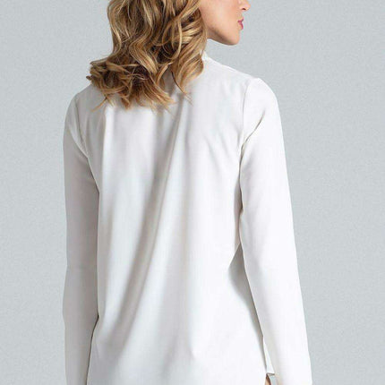 Chic Stand-Up Collar Snap Blouse for Timeless Elegance - Très Elite