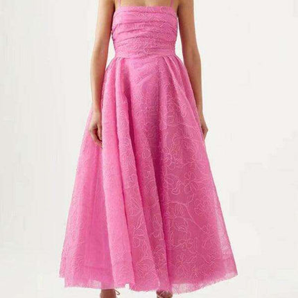 Chic Strapless Maxi Dress with Unique Sling Waist - Timeless Romance - Très Elite