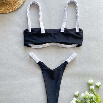 Chic Strapless Swimsuit Set with Alluring Split Design - Très Elite