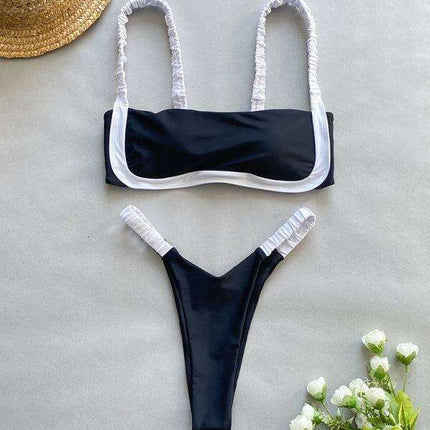 Chic Strapless Swimsuit Set with Alluring Split Design - Très Elite