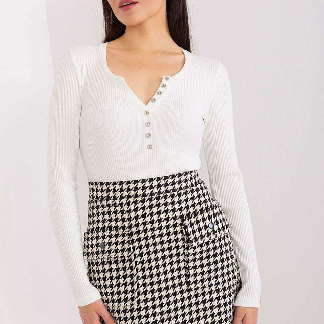 Chic Striped Cotton Elegance Blouse