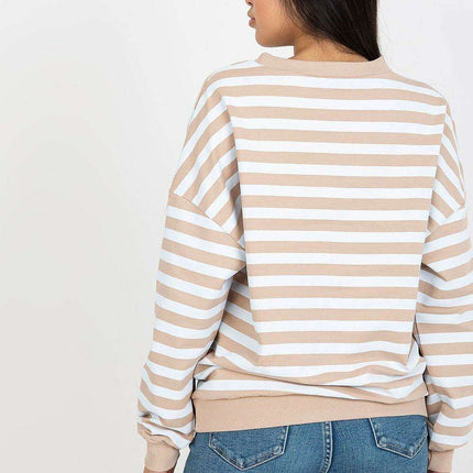 Chic Striped Cotton Sweater Round Neck Women Parisian - Très Elite
