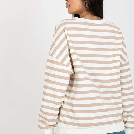 Chic Striped Cotton Sweater Round Neck Women Parisian - Très Elite