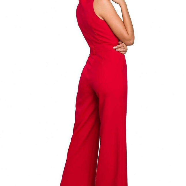 Chic Striped Jumpsuit with Crosswise Design for Stylish Events