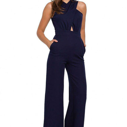 Chic Striped Jumpsuit with Crosswise Design for Stylish Events - Très Elite