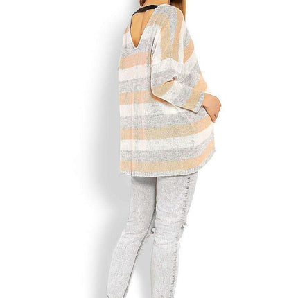 Chic Striped Maternity Sweater with Unique Neckline - Très Elite