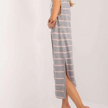 Chic Striped Midi Dress with Romantic Heart Neckline for Everyday Elegance - Très Elite