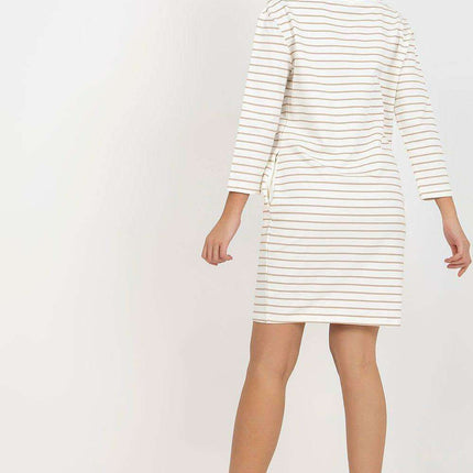 Chic Striped Paris Day Dress Soft Cotton Spandex Fit - Très Elite