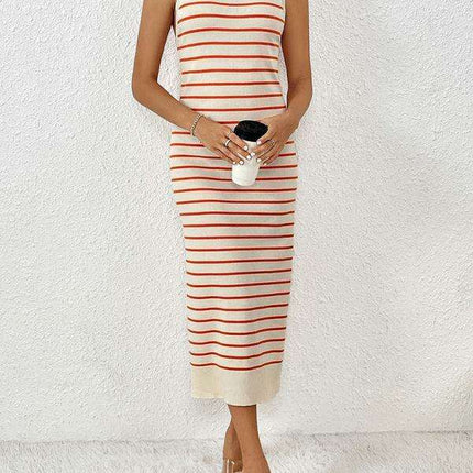 Chic Striped Sleeveless Knit Sweater - Must-Have for Spring-Summer - Très Elite