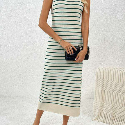 Chic Striped Sleeveless Knit Sweater - Must-Have for Spring-Summer - Très Elite