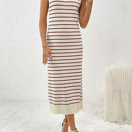 Chic Striped Sleeveless Knit Sweater - Must-Have for Spring-Summer - Très Elite