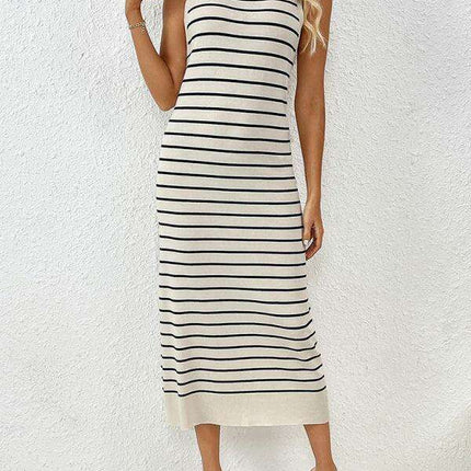 Chic Striped Sleeveless Knit Sweater - Must-Have for Spring-Summer - Très Elite