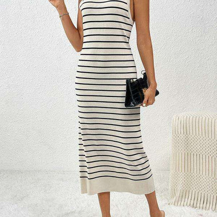 Chic Striped Sleeveless Knit Sweater - Must-Have for Spring-Summer - Très Elite