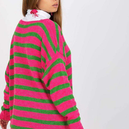 Chic Striped V-Neck Sweater for Women - Très Elite