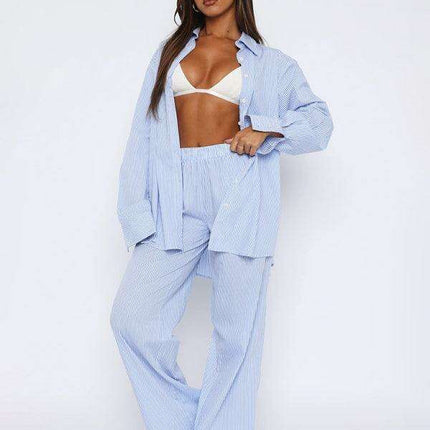 Chic Striped Wide-Leg Pants - Stylish Everyday Comfort - Très Elite