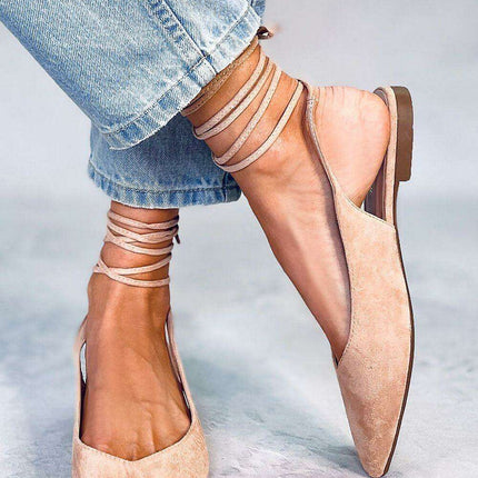 Chic Suede Open Heel Ballerinas - Model 177341 - Très Elite