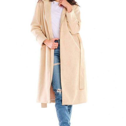 Chic Suede Women's Trench Coat with Adjustable Waist Tie - Très Elite