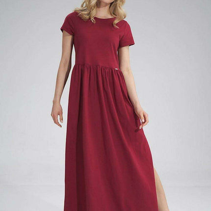 Chic Summer Cotton Maxi Dress with Graceful Side Slit - Très Elite
