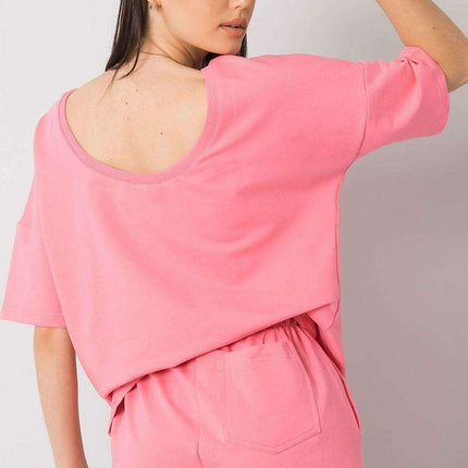 Chic Summer Cotton Outfit with Relaxed Blouse and Matching Shorts - Très Elite