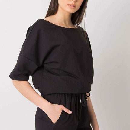 Chic Summer Cotton Outfit with Relaxed Blouse and Matching Shorts - Très Elite