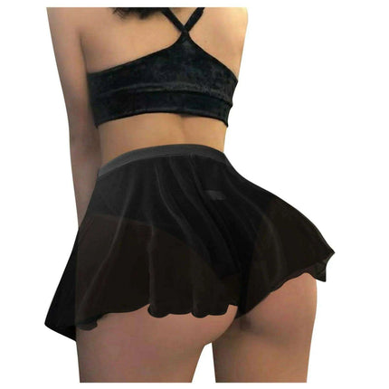 Chic Summer High-Waisted Ruffled Mesh Skort - Très Elite