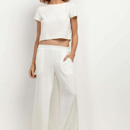 Chic Summer-Ready Wide-Leg Linen Pants for Modern Women - Très Elite