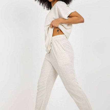 Chic Summer Set Parisian Blouse and Tailored Pants - Très Elite